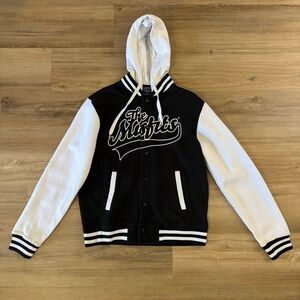 New Misfits Snap Button Black And White Varsity Jacket Fiend Graphic Size Small